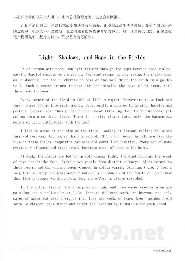 秋日田野的散文写景：一场关于收获与希望的旅程