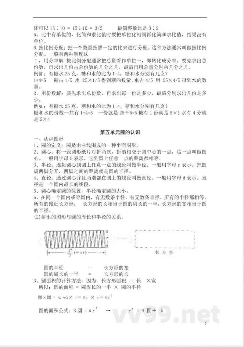 （人教版）六年级数学上册知识点汇总