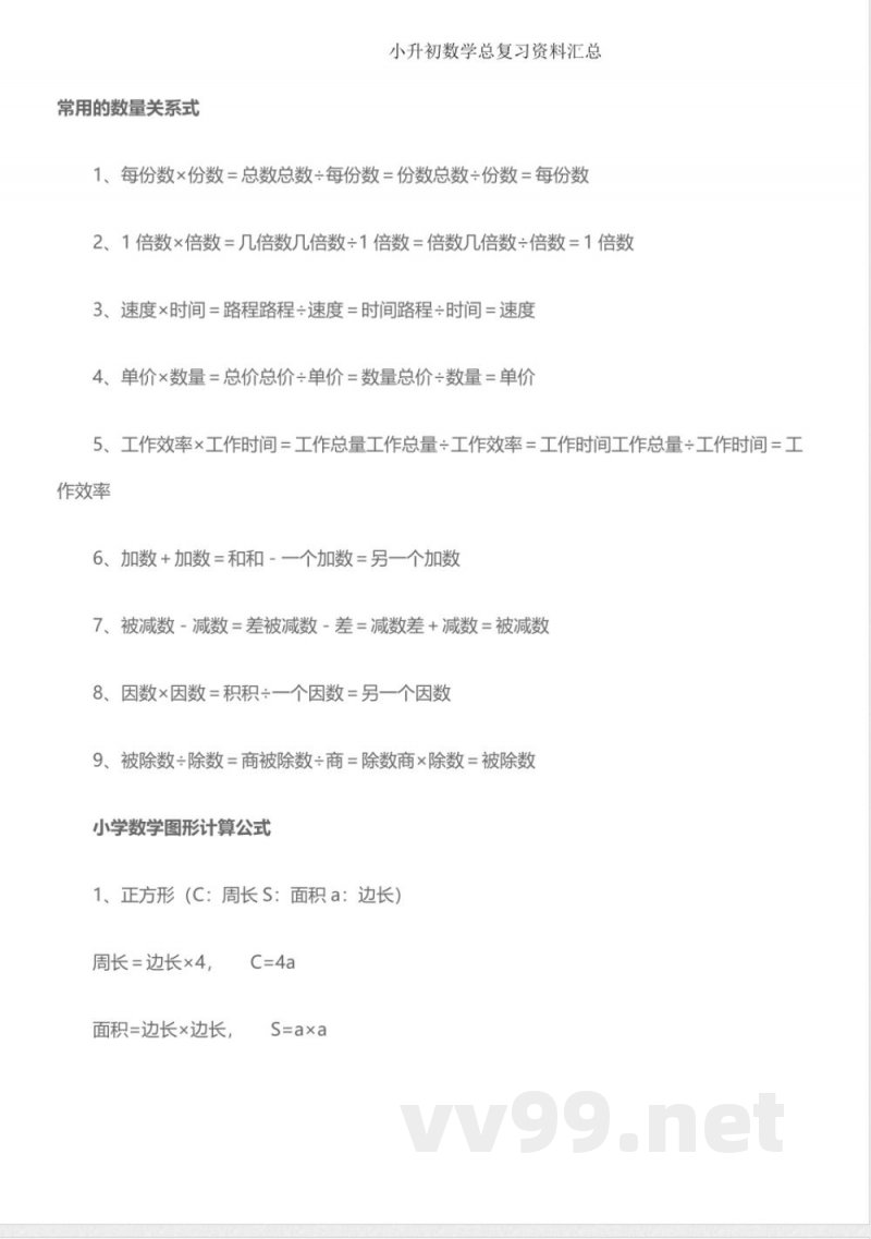 2025年小升初总复习知识点(知识点)--六年级下册数学人教版 2025年小升初总复习知识点(知识点)--六年级下册数学人教版