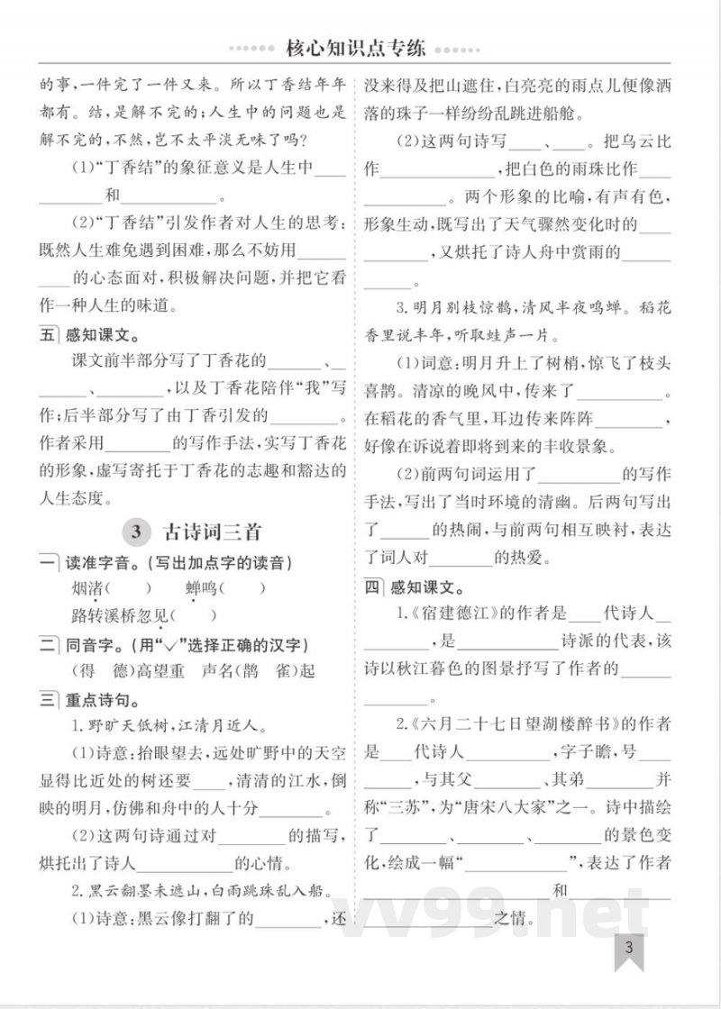 2025统编版六年级语文上册-期末 单元核心知识点专练