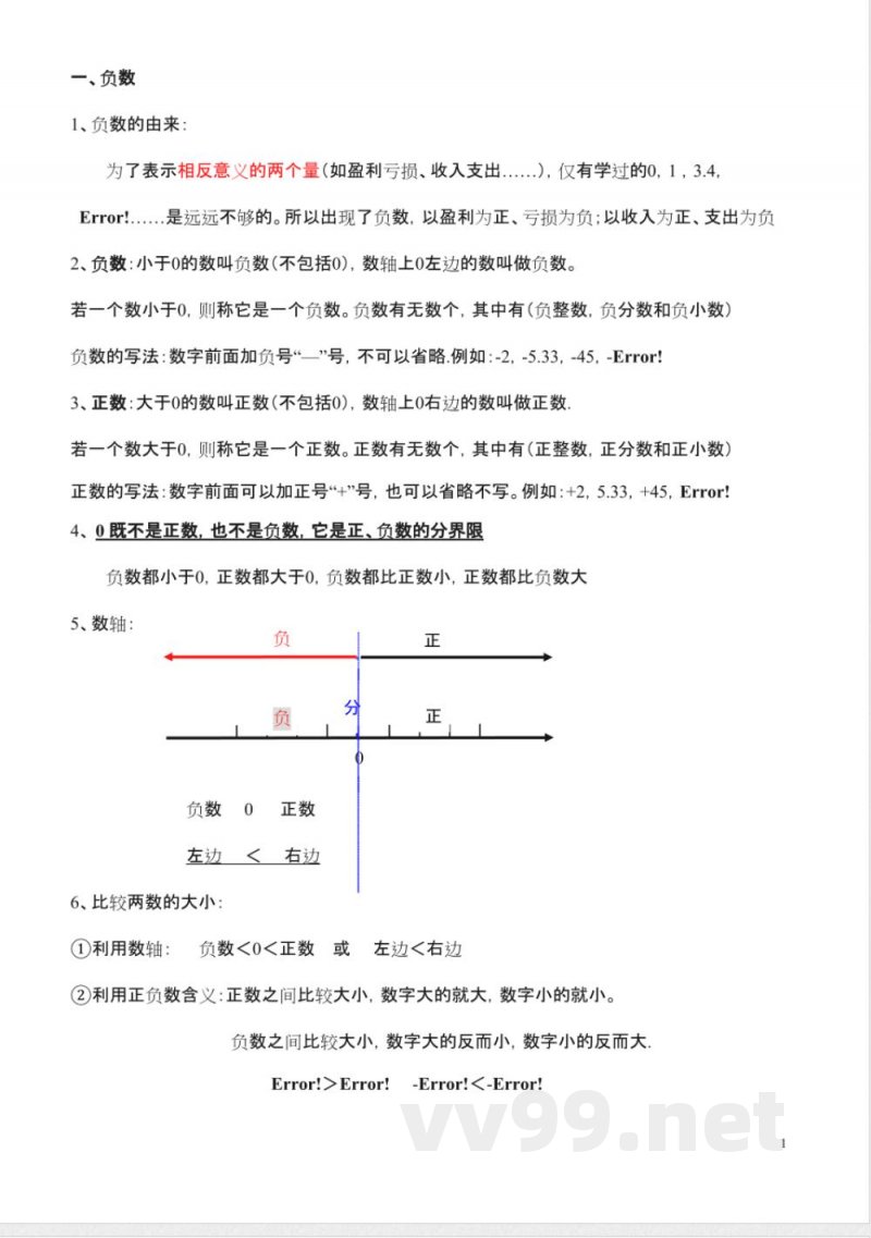 新人教版六年级下册数学知识点