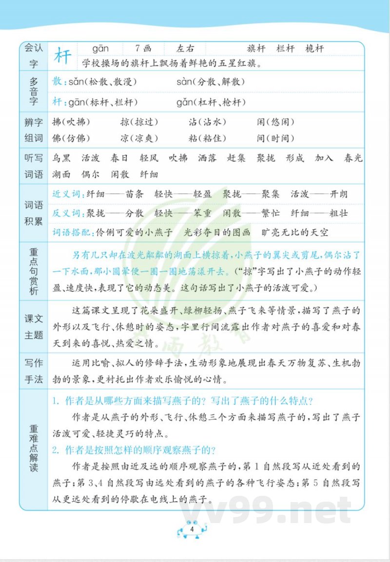 三年级下册语文知识点总结