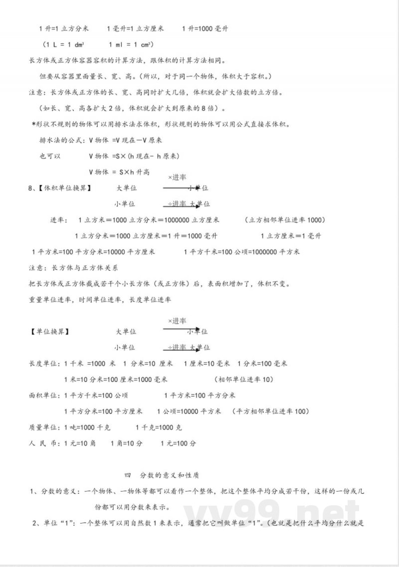 五年级下册数学 【人教版】数学五年级下册知识点归纳总结