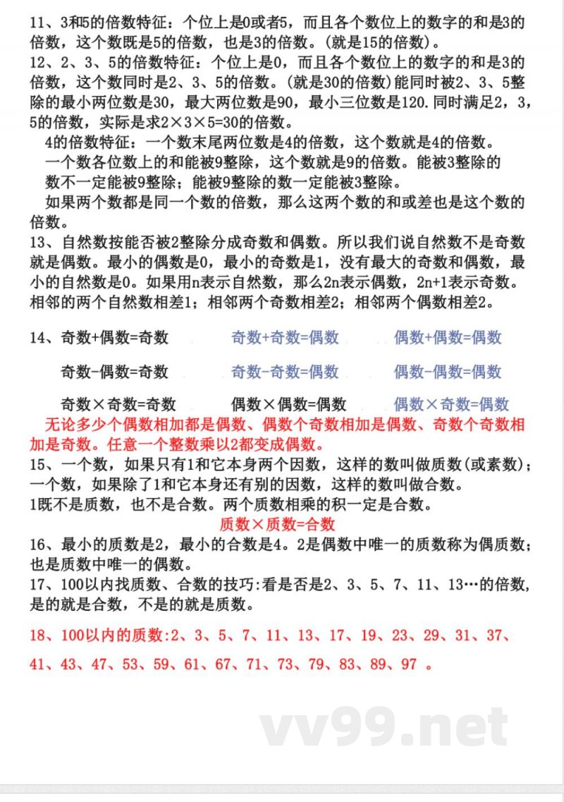五年级下册数学 五年级数学下册知识点 五年级下册数学 五年级数学下册知识点