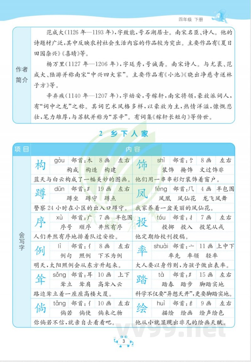 四年级下册语文知识点总结