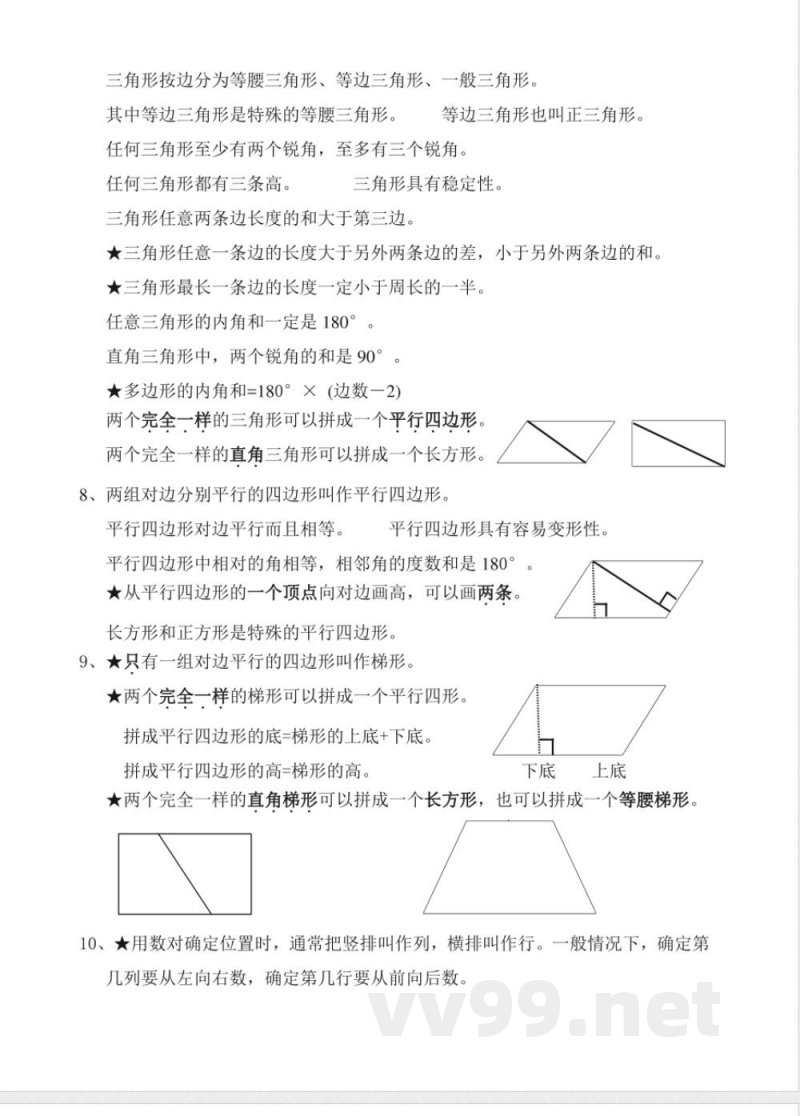 苏教版四年级数学下册背诵概念_小学四年级 苏教版四年级数学下册背诵概念_小学四年级