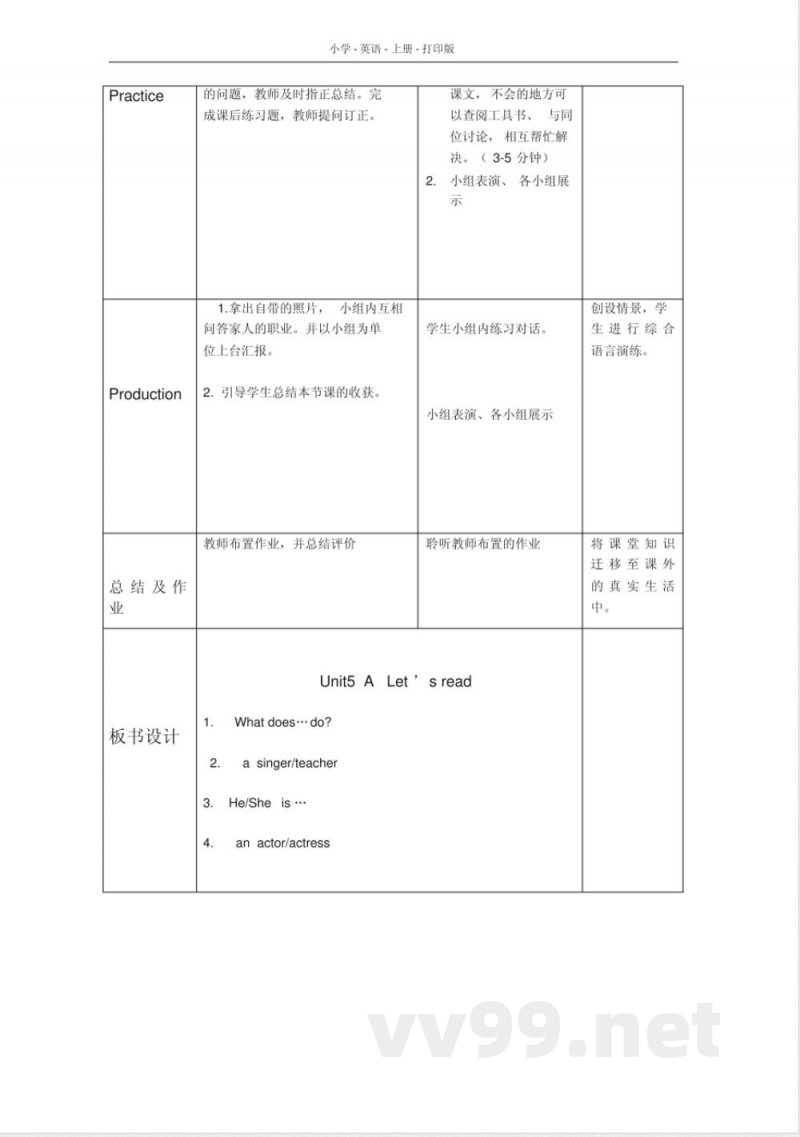 人教PEP版英语六年级上册Unit5Whatdoeshedo教案 人教PEP版英语六年级上册Unit5Whatdoeshedo教案