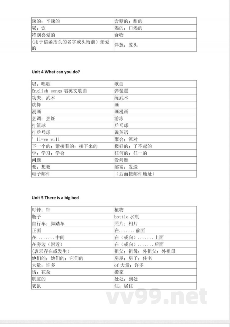 人教PEP版小学英语五年级上册单词默写 人教PEP版小学英语五年级上册单词默写
