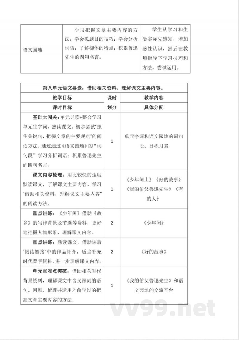 第八单元大单元教学设计六年级语文上册（统编版）