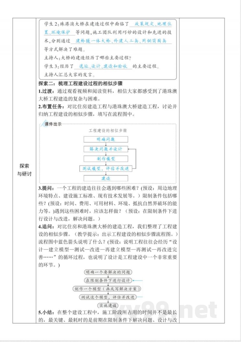 1.2《认识工程》教案 教科版科学六年级下册