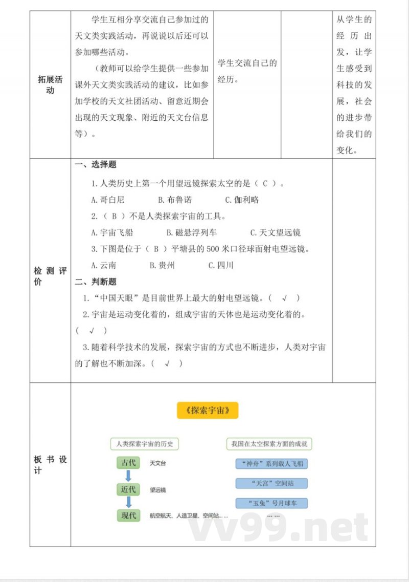 19 探索宇宙 教学设计 科学六年级下册青岛版 19 探索宇宙 教学设计 科学六年级下册青岛版