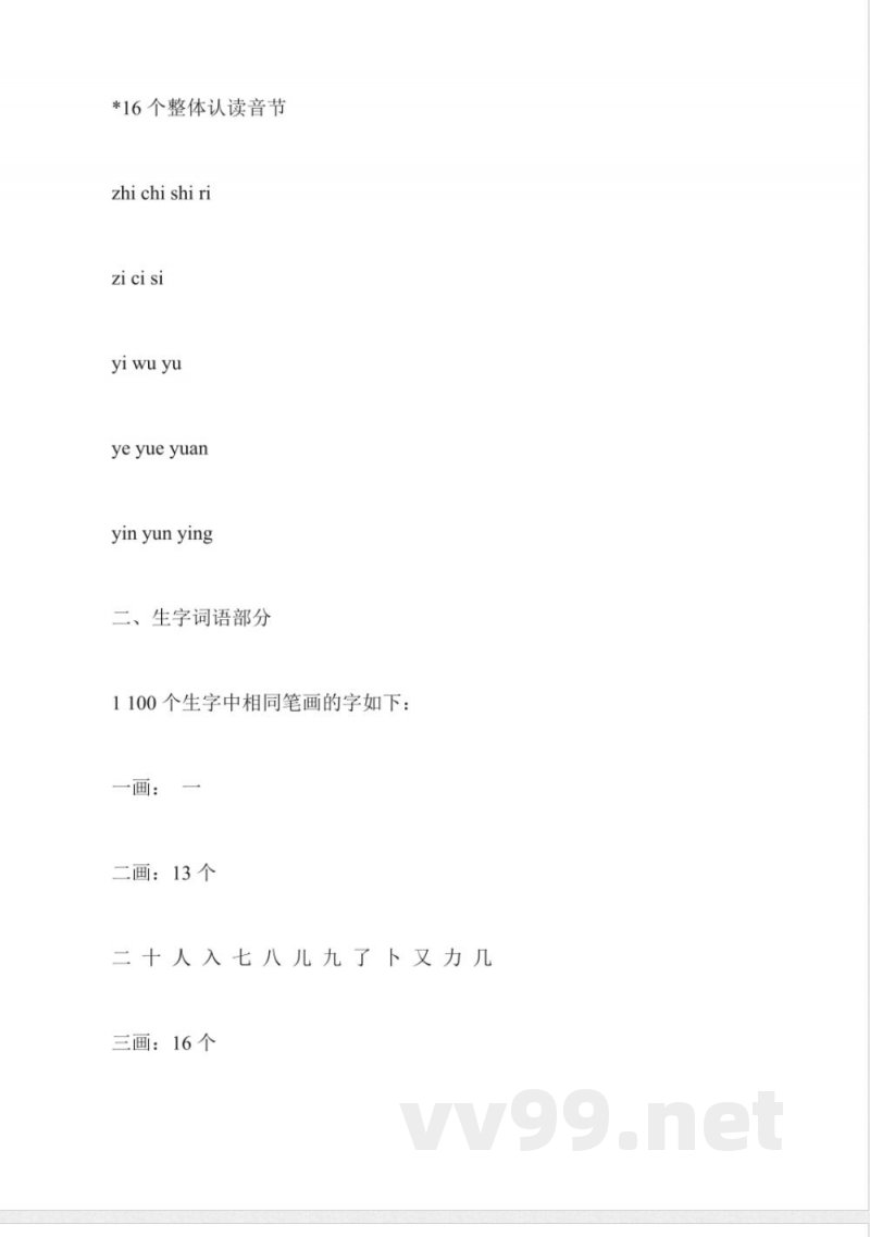 一年级上册语文第一单元知识点苏教版