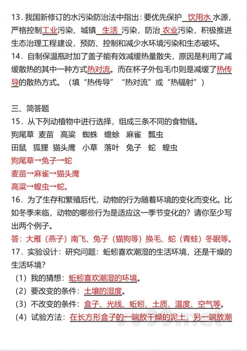2025春新版教科版五年级科学下册期末试卷