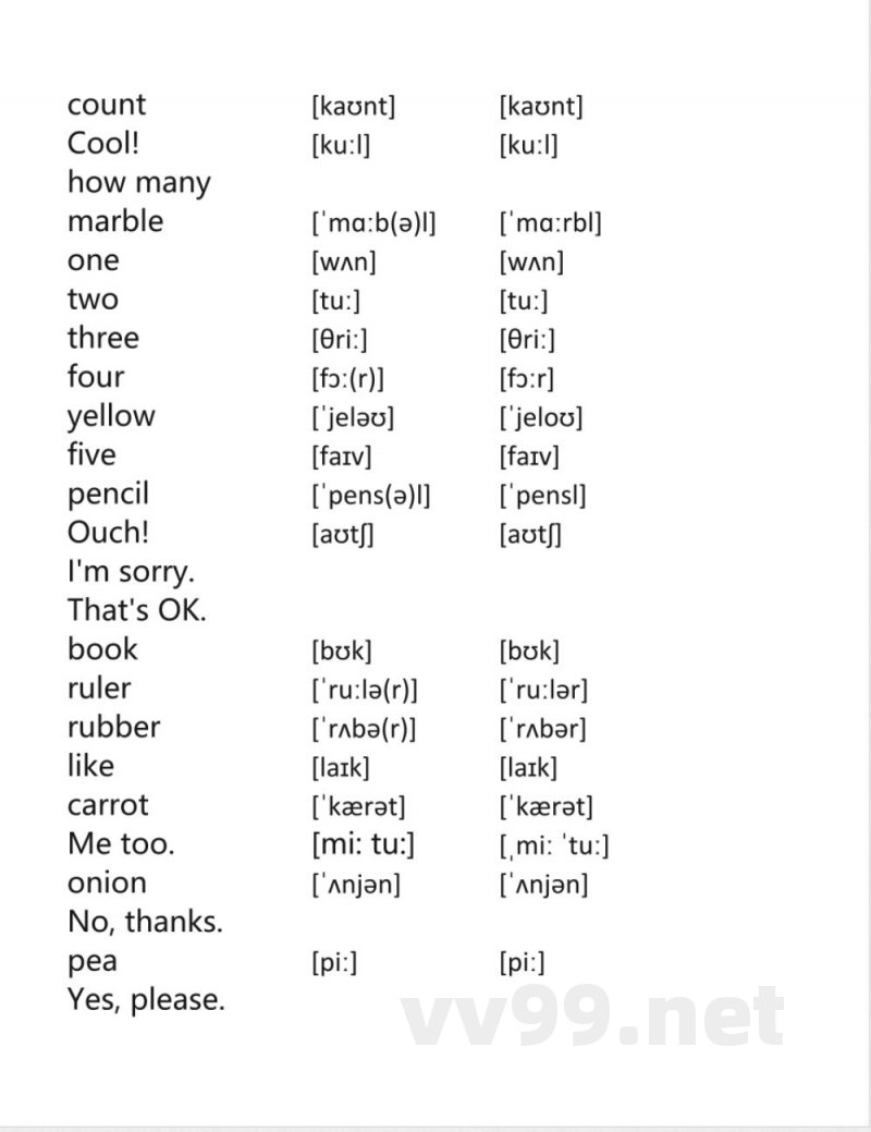 译林版一年级下册英语同步单词表 译林版一年级下册英语同步单词表