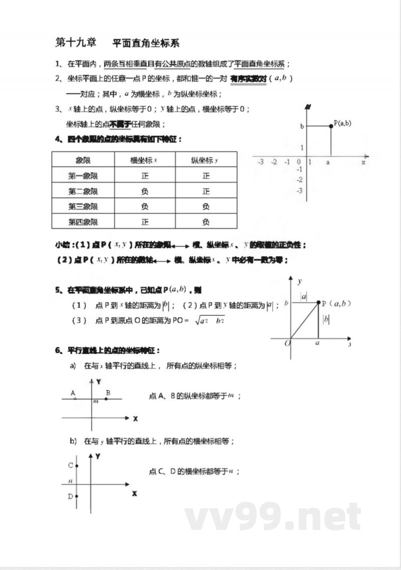 冀教版初中数学8年级下册知识点