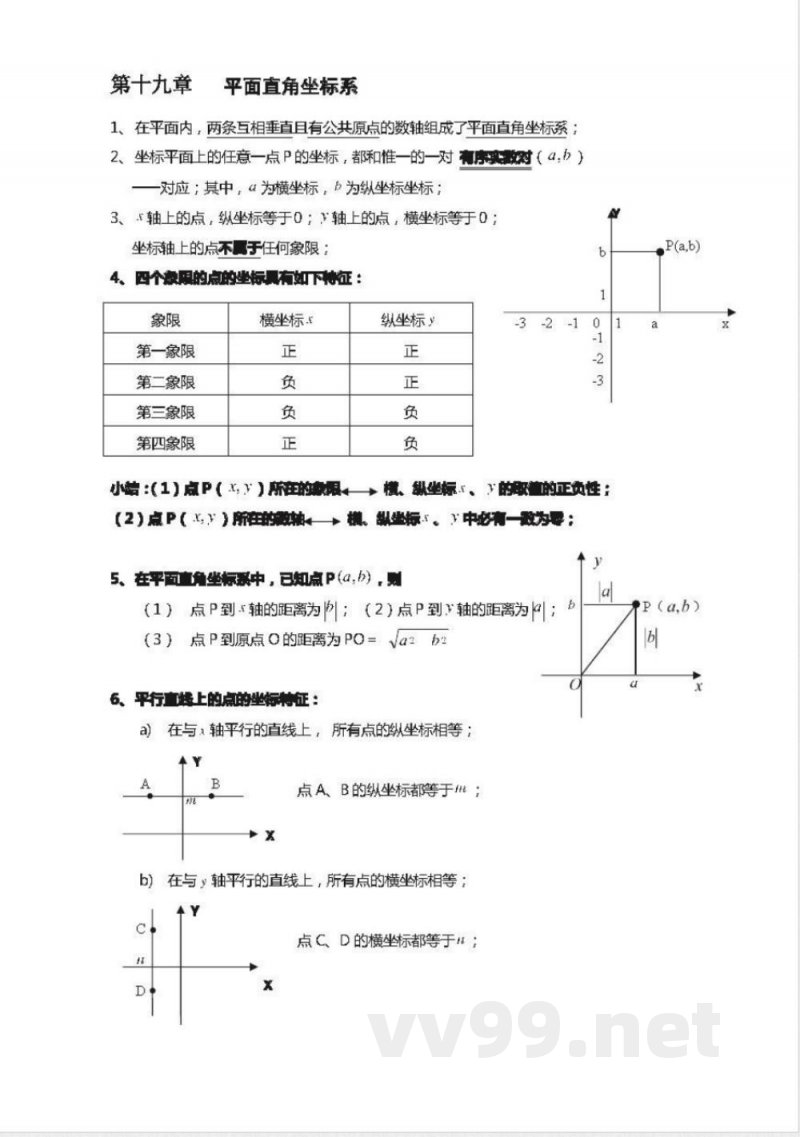 冀教版初中数学8年级下册知识点