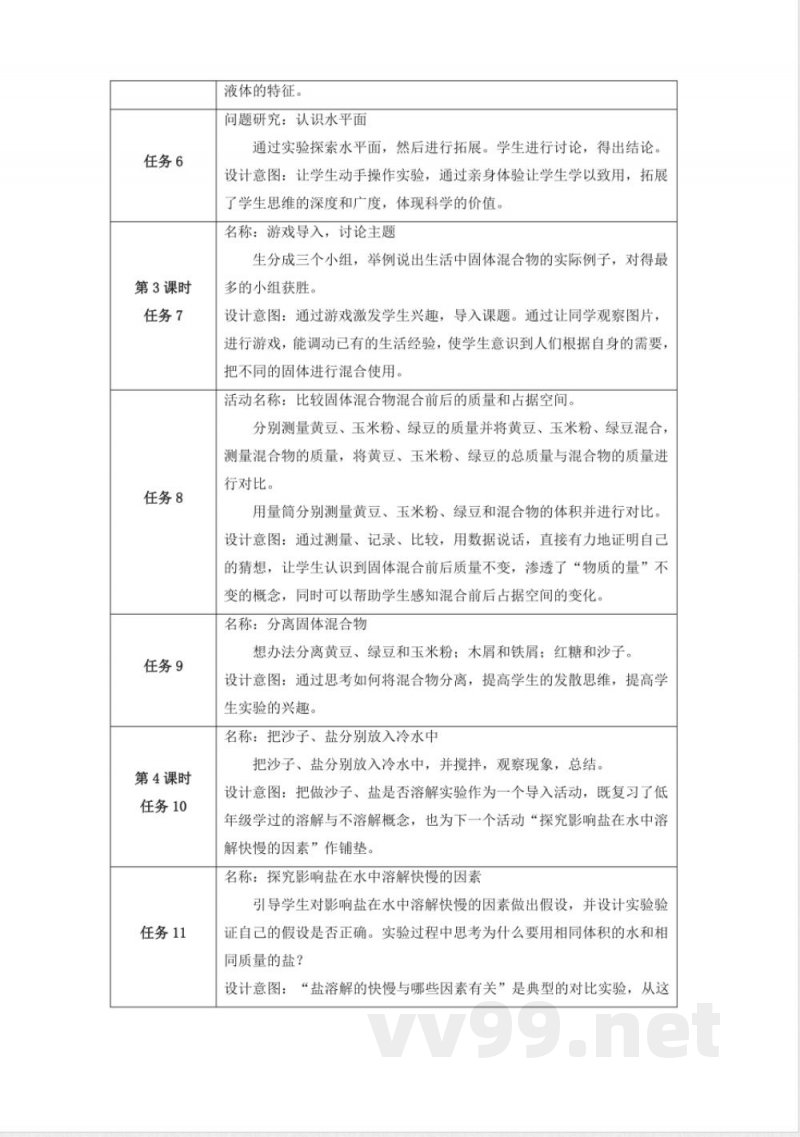 第三单元《固体和液体》大单元整体设计苏教版科学三年级上册 第三单元《固体和液体》大单元整体设计苏教版科学三年级上册