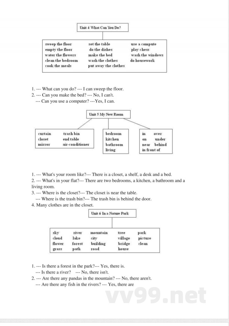 英语五年级上册知识点