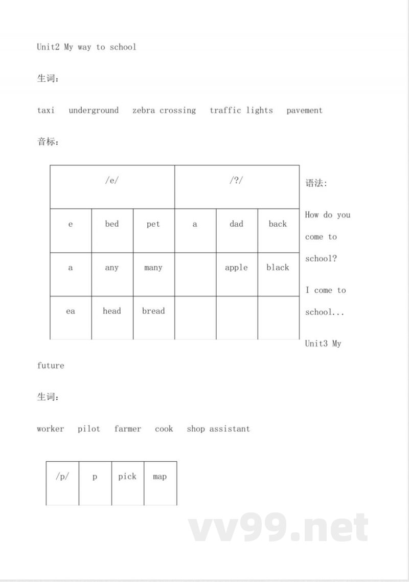 牛津英语上海版五年级上册知识点