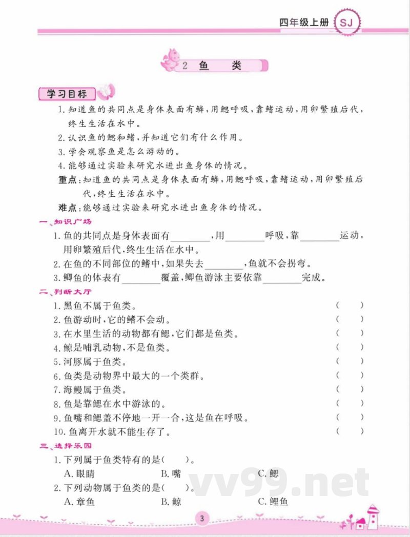 名校练 考四年级上册科学苏教版