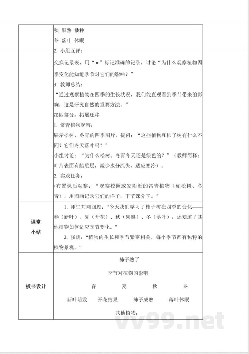2.7 柿子熟了（教学设计）科学青岛版二年级上册（新教材）