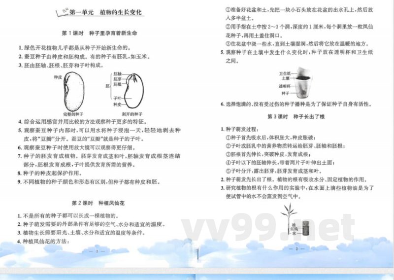 教科版四年级下册科学单元知识梳理 教科版四年级下册科学单元知识梳理