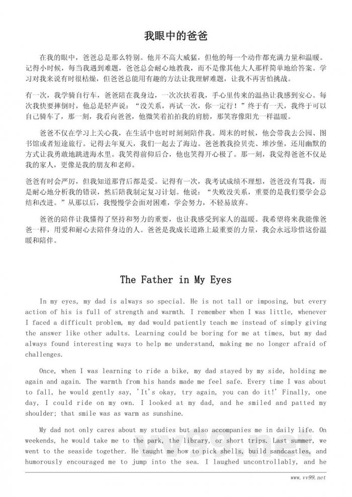 我最亲的人爸爸：陪伴我成长的温暖力量（小学亲情作文）