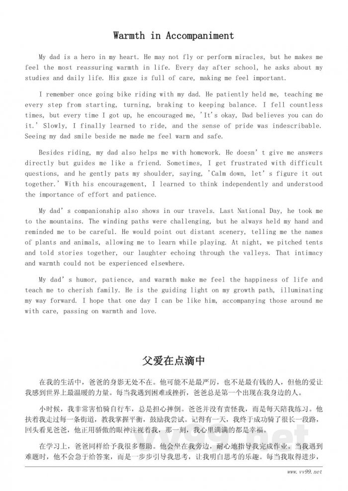 我最亲的人爸爸：陪伴我成长的温暖力量（小学亲情作文）