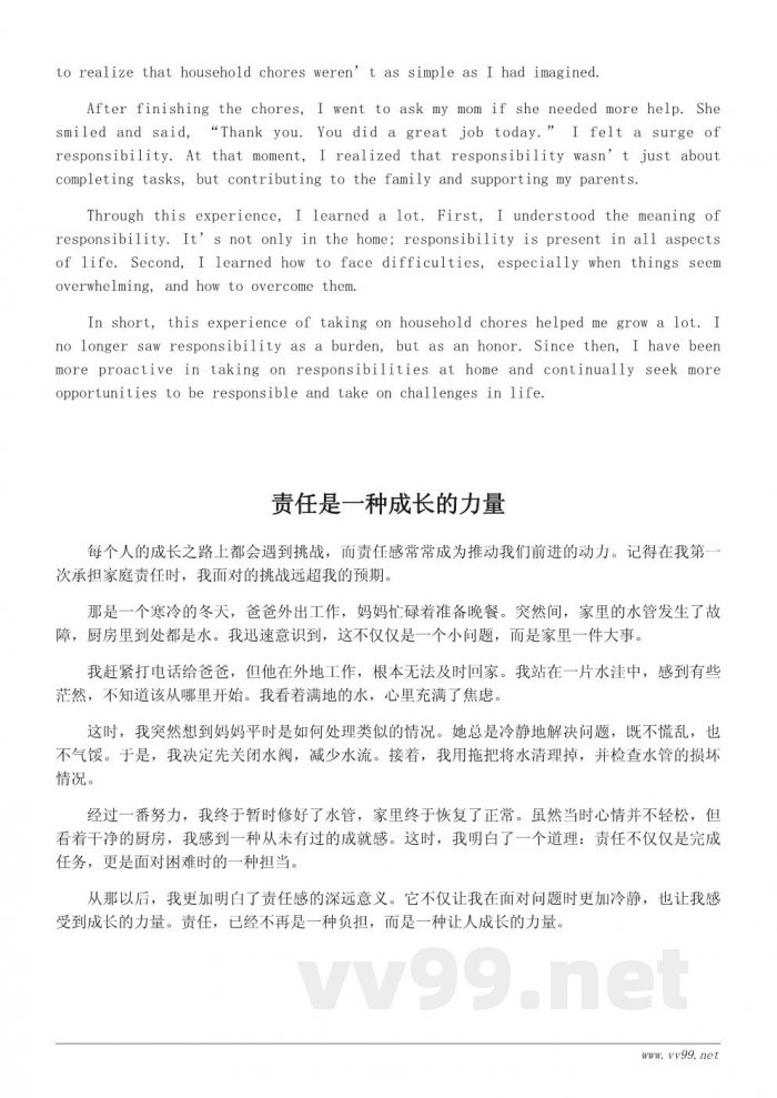 今天我当家作文：成长中的责任与担当