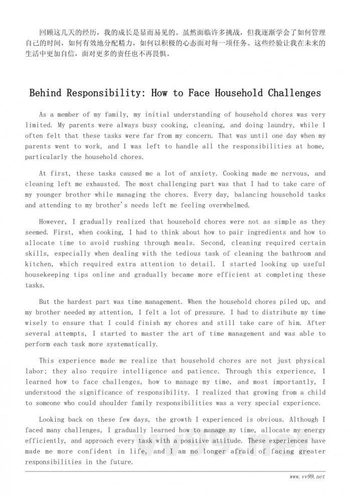 今天我当家作文：我如何面对家庭责任的挑战