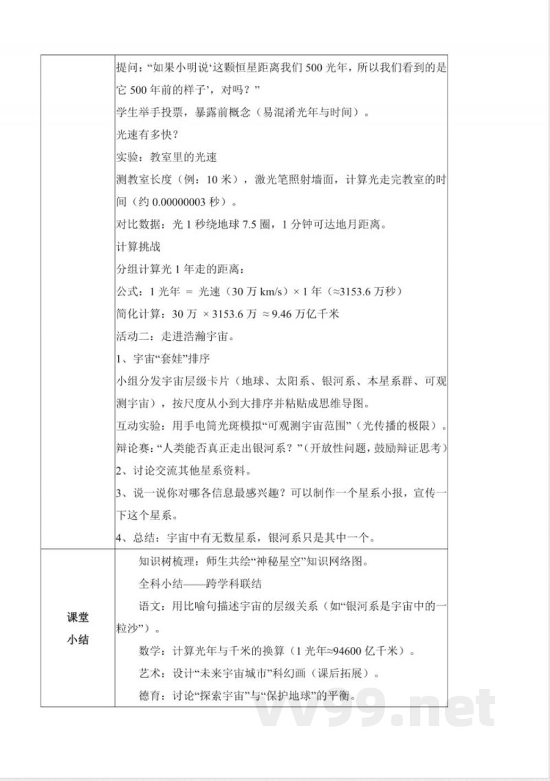 5.18 神秘星空(教学设计)六年级科学下册 (青岛版) 5.18 神秘星空(教学设计)六年级科学下册 (青岛版)