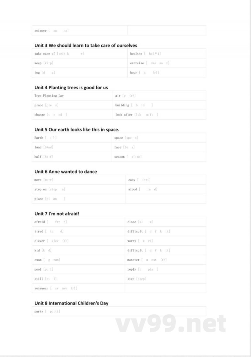 湘少版英语六年级下册单词默写表