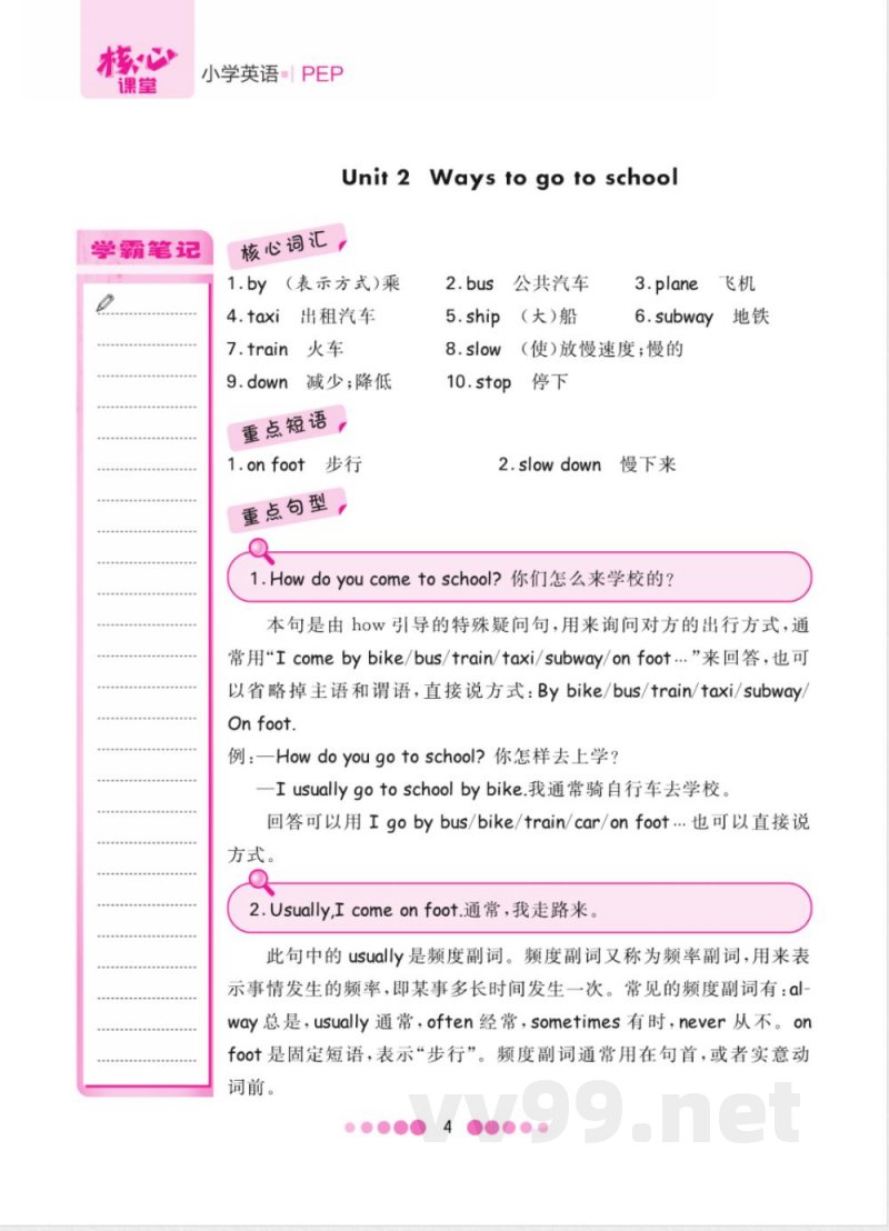 六年级上册英语PEP版知识点