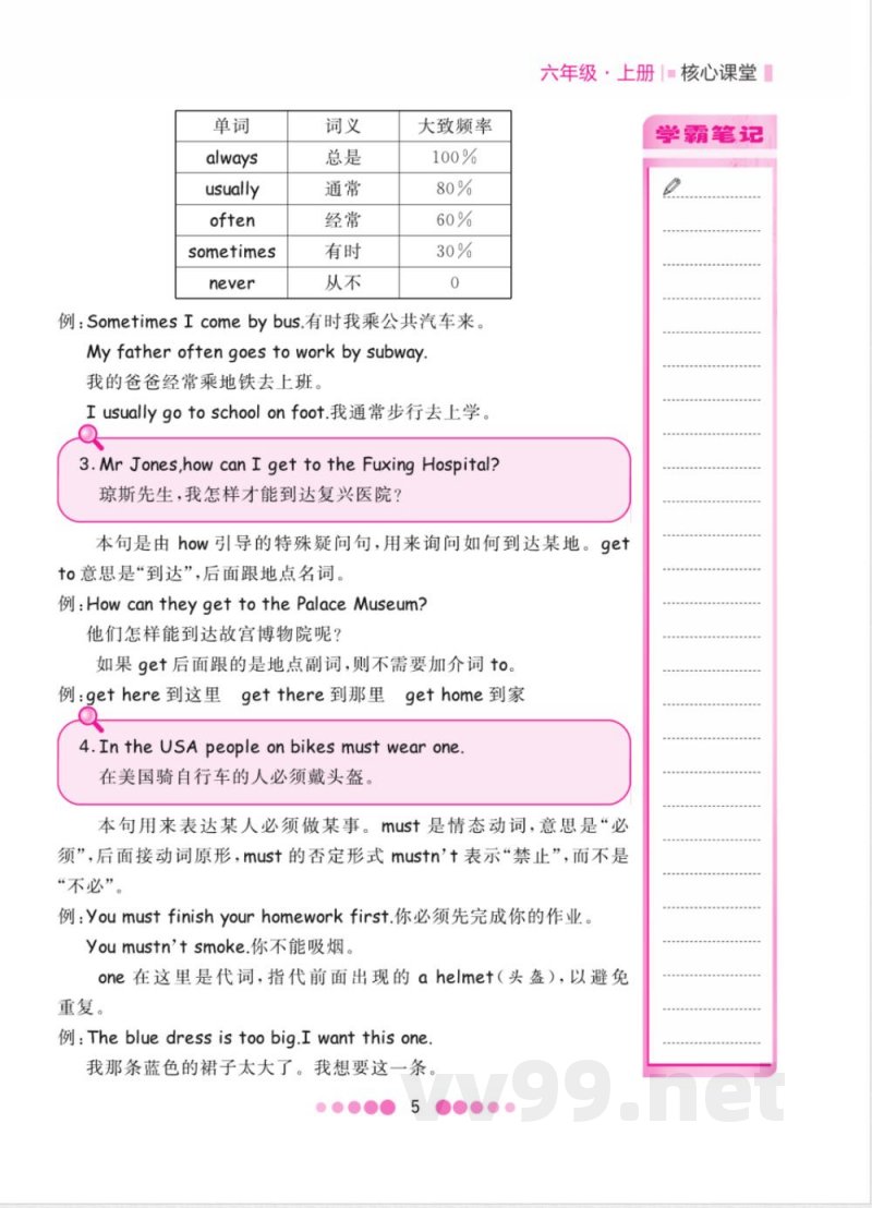 六年级上册英语PEP版知识点