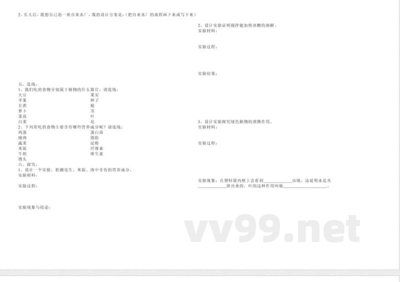 青岛版四年级上册科学期中试题