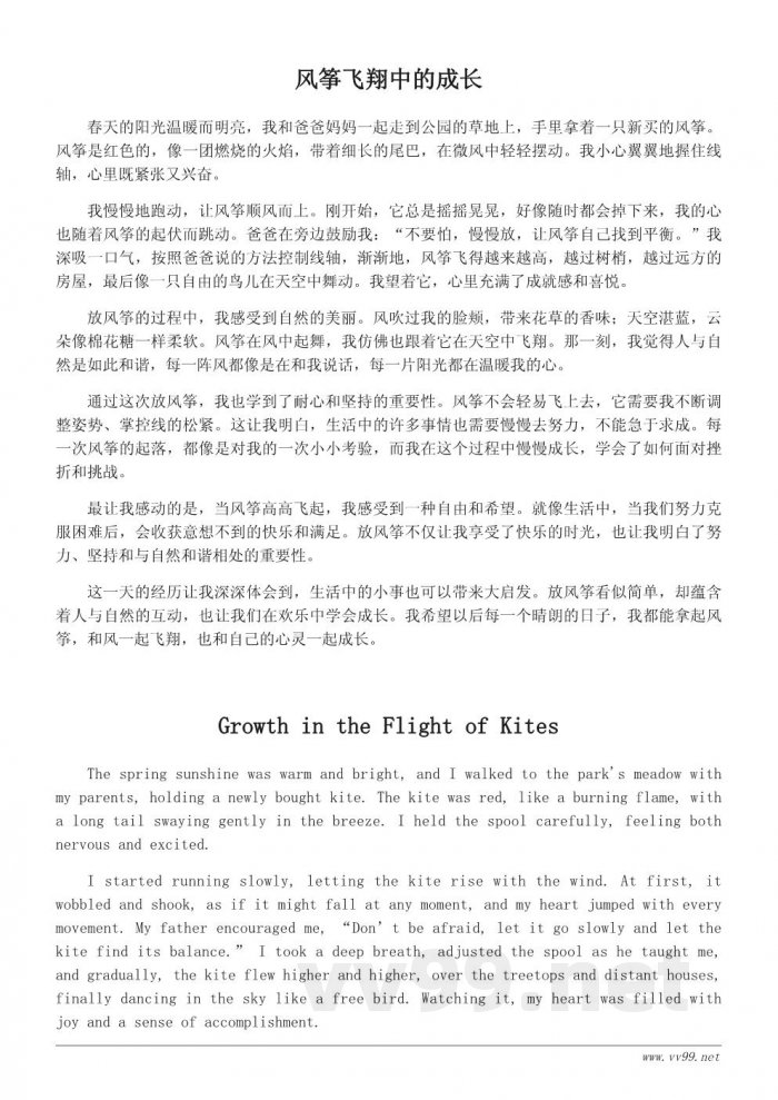 放风筝的意义：一篇四年级的成长作文
