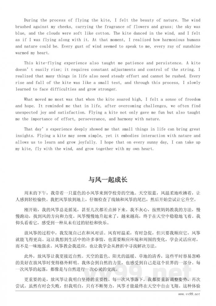 放风筝的意义：一篇四年级的成长作文