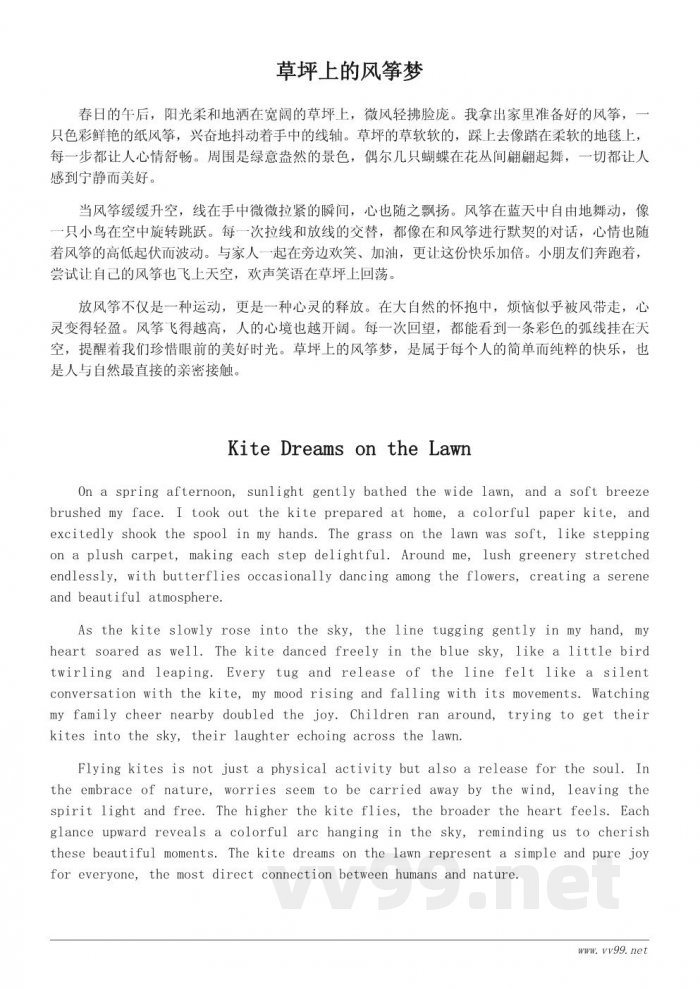 在草坪上放风筝：一场与自然的亲密接触