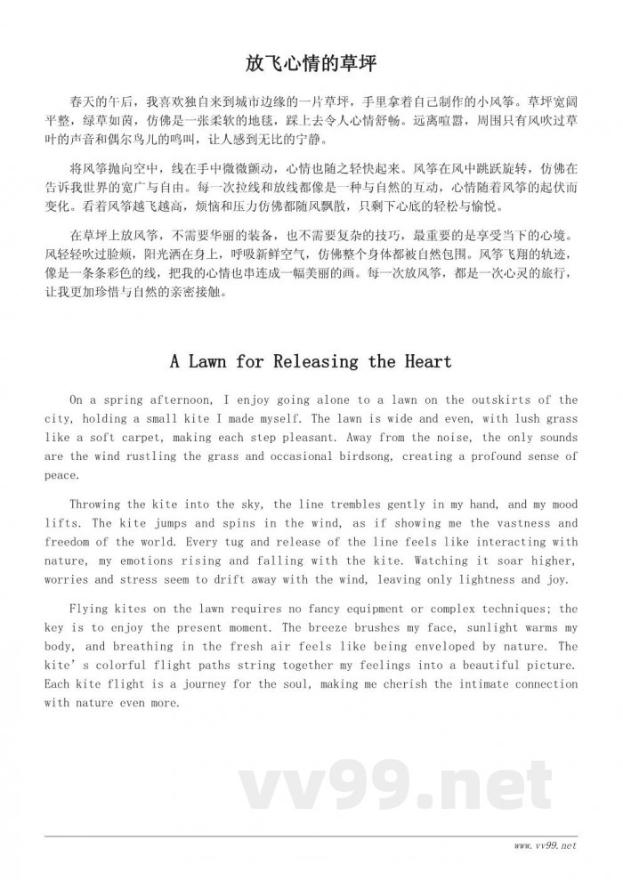 在草坪上放风筝：一场与自然的亲密接触