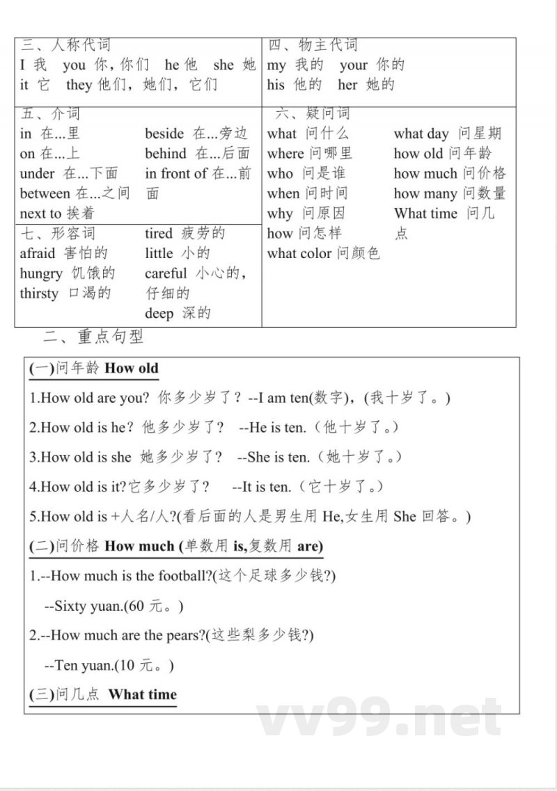 小学英语接力版四年级下册期末复习 小学英语接力版四年级下册期末复习