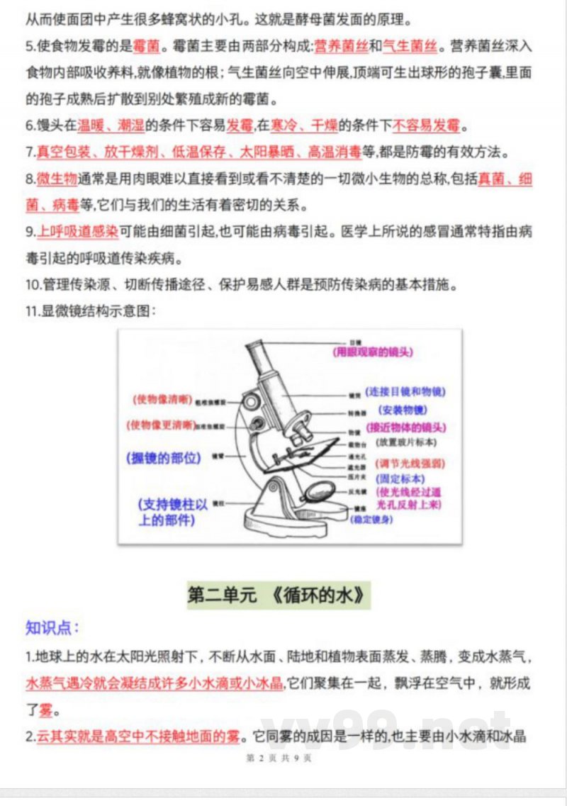 【科学】（新大象版）六年级上册科学知识点总结
