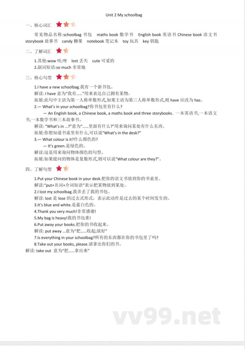 人教(PEP)版四年级英语上册全册知识点梳理 人教(PEP)版四年级英语上册全册知识点梳理