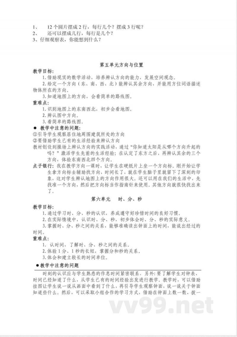 数学苏教版二年级上册知识点 数学苏教版二年级上册知识点