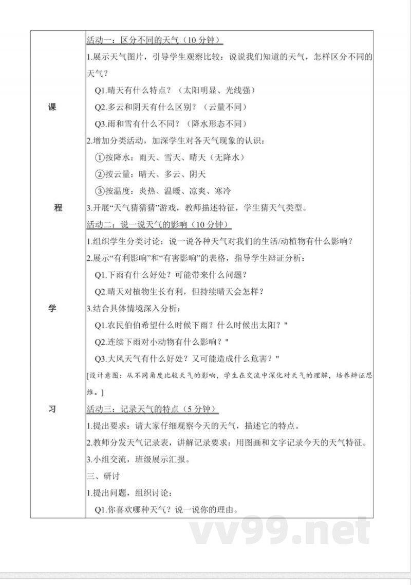 2.4 不同的天气(教学设计)科学教科版二年级上册2025 2.4 不同的天气(教学设计)科学教科版二年级上册2025