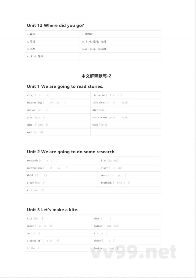 湘少版英语五年级下册单词默写表 湘少版英语五年级下册单词默写表