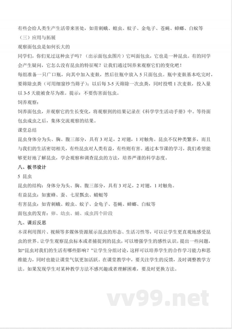 1.5 昆虫(教学设计)-三年级科学下册(冀人版) 1.5 昆虫(教学设计)-三年级科学下册(冀人版)