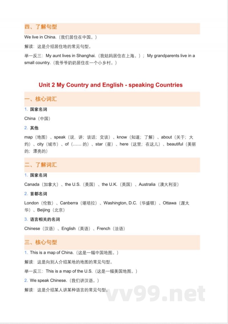 冀教版英语五年级上册单元知识点汇总(OCR) 冀教版英语五年级上册单元知识点汇总(OCR)