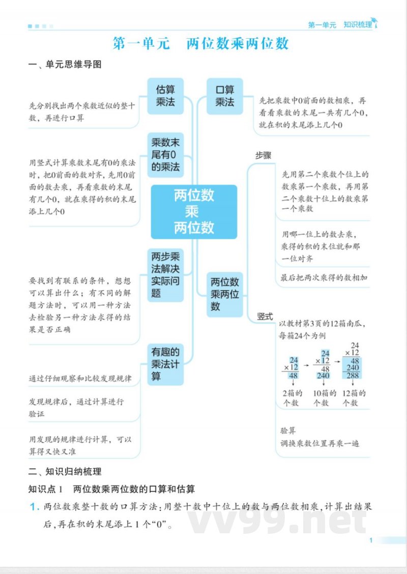 三年级苏教版数学下册期末单元归类复习