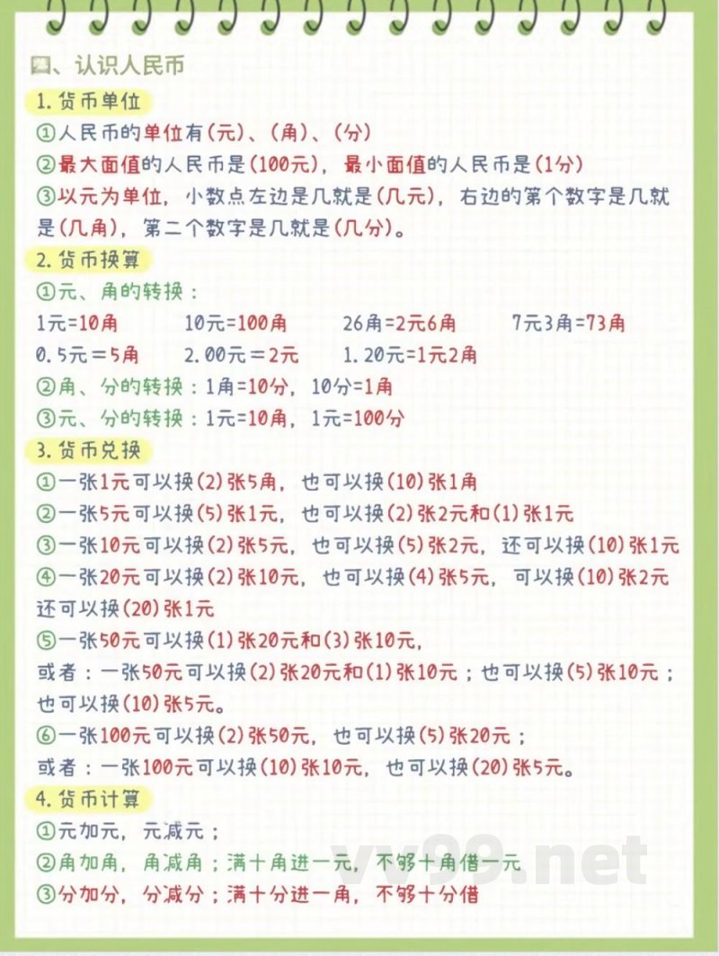 一年级下册数学必背知识点 一年级下册数学必背知识点