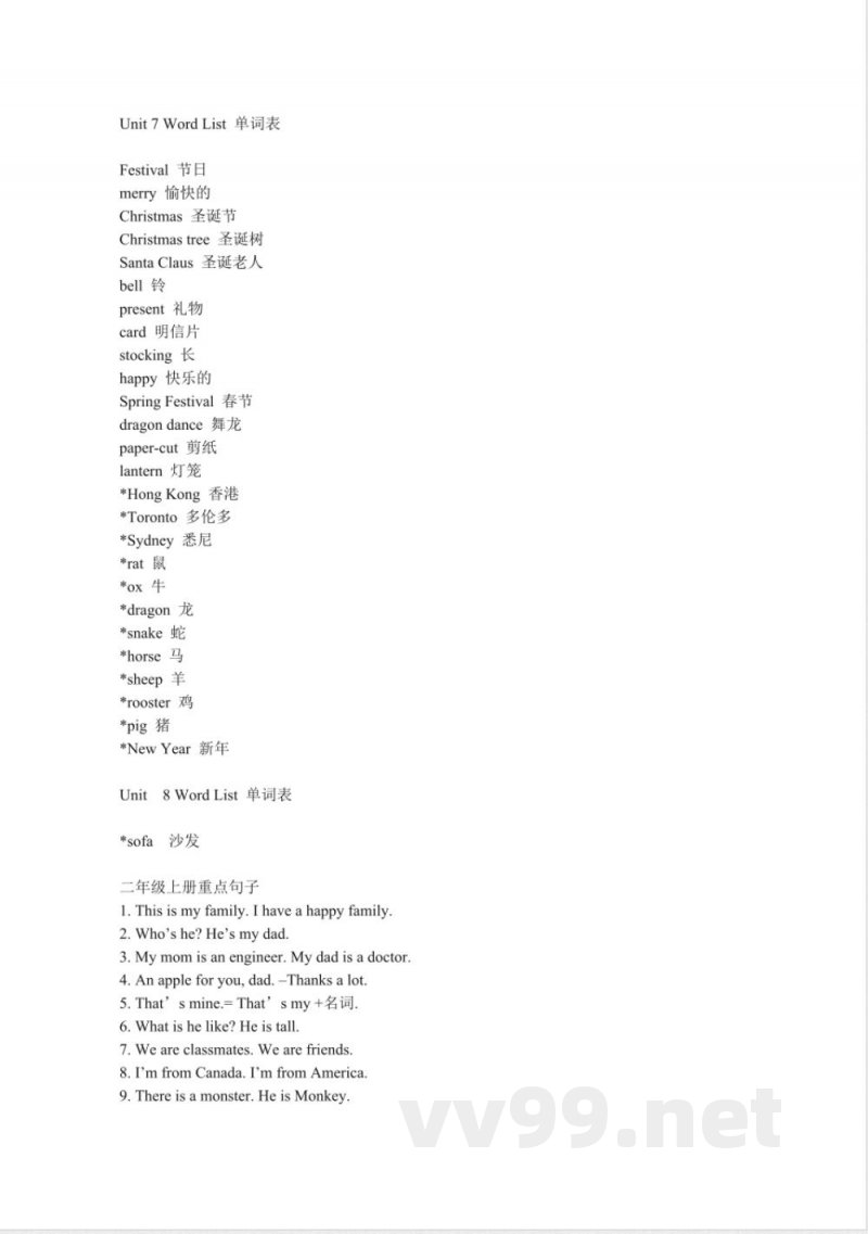 小学英语知识点-小学二年级英语(上册)知识归纳|人教版 小学英语知识点-小学二年级英语(上册)知识归纳|人教版